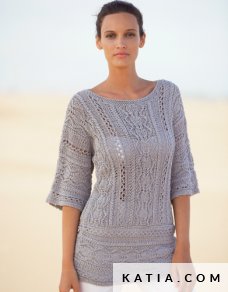 patron tejer punto ganchillo mujer jersey primavera verano katia 6767 39 p