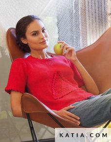 patron tejer punto ganchillo mujer jersey primavera verano katia 6798 14 p