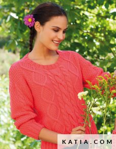 patron tejer punto ganchillo mujer jersey primavera verano katia 6798 19 p