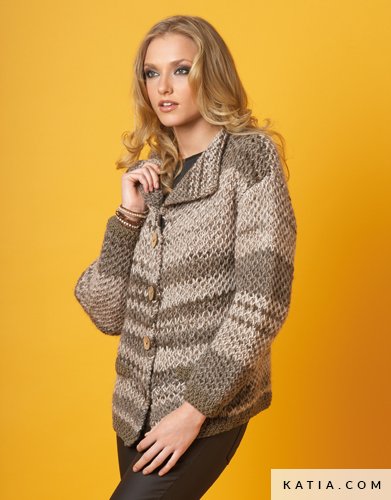 patron tejer punto ganchillo mujer chaqueta otono invierno katia 6907 2 g