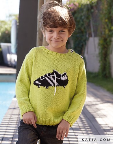 pattern knit crochet kids sweater spring summer katia 6920 25 g