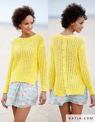 patron tricoter tricot crochet femme pull printemps ete katia 6921 19 g