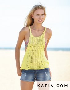 schema maglia uncinetto donna top primavera estate katia 6921 12 p