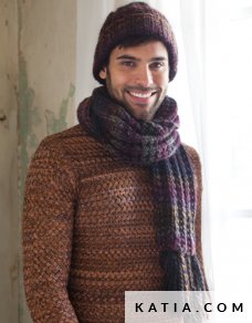 patron tricoter tricot crochet homme bonnet automne hiver katia 6954 8a p