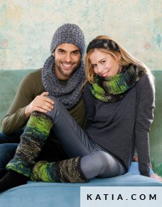 schema maglia uncinetto uomo berretto autunno inverno katia 6954 22a p