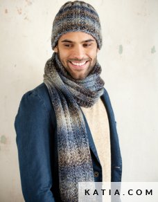 schema maglia uncinetto uomo berretto autunno inverno katia 6954 6a p