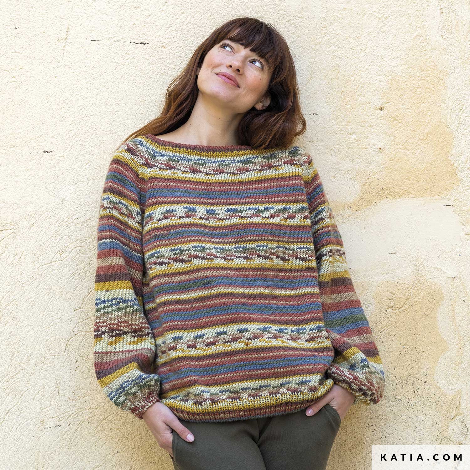 wzor dzianina szydelko kobieta sweter jesien zima katia 8032 476 g