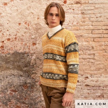 schema maglia uncinetto uomo maglia autunno inverno katia 8034 432 p