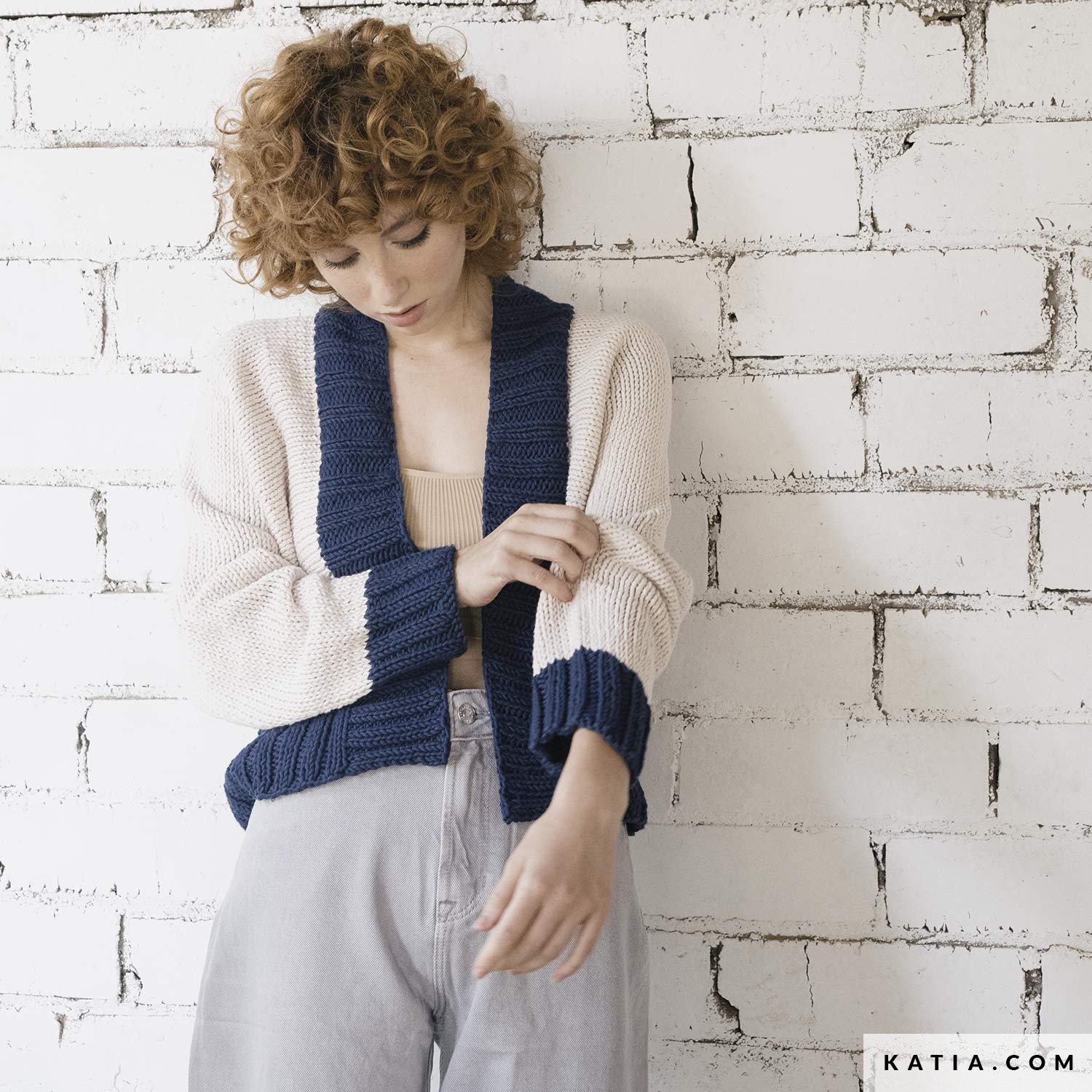 wzor dzianina szydelko kobieta kurtka wiosna lato katia 8035 374 02 g