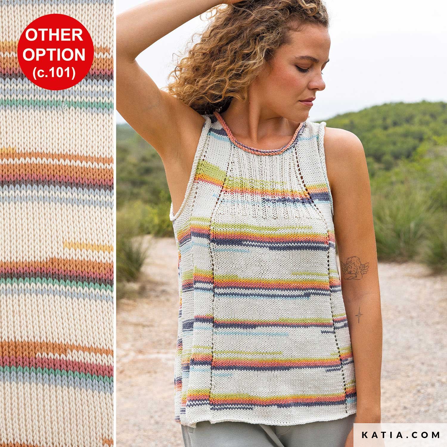 anleitung stricken hakeln damen top fruhjahr sommer katia 8037 458 g