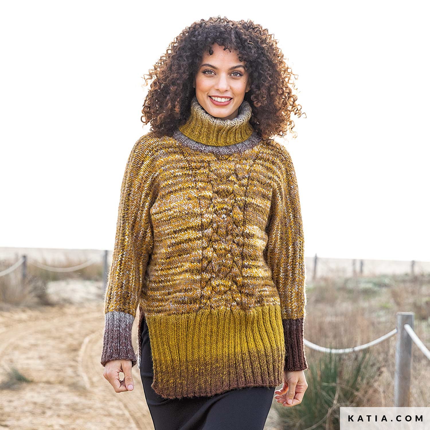 wzor dzianina szydelko kobieta sweter jesien zima katia 8038 488 g