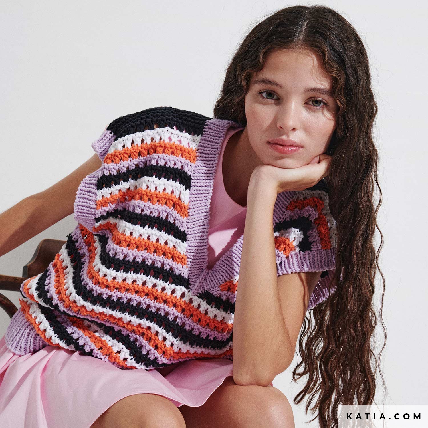 pattern knit crochet woman top spring summer katia 8041 438 02 g