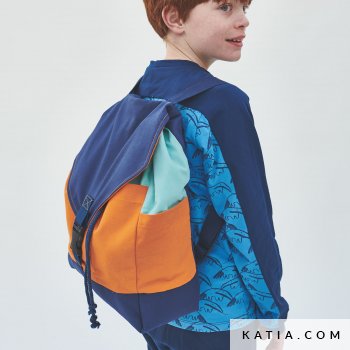patron de costura mochila con solapa y cierre de cordon a22 2323 katia fh