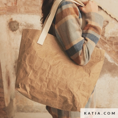 modello di cucito per borsa shopper in carta kraft a1 2324 katia p