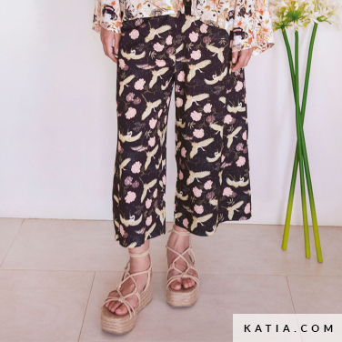 womens wide leg pants with elastic waistband pdf pattern w4 2425 katia p