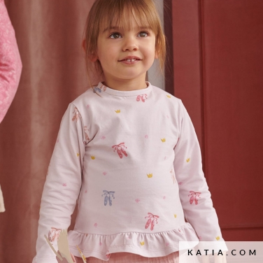 t shirt a maniche lunghe con orlo arricciato 16 5510 katia p