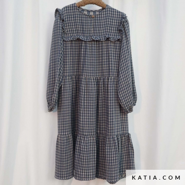 abito a maniche lunghe e gonna arricciata 27c 5516 katia p