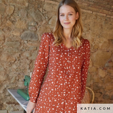 abito da donna con bottoni e scollo a v 33 5516 katia p