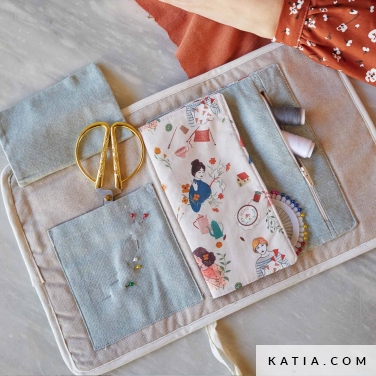 modello di cucito astuccio da cucito arrotolabile 34 5516 katia p