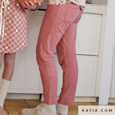 pantaloni da donna con elastico in vita 32a 5516 katia p