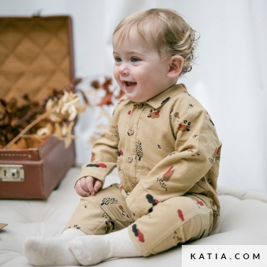 tutina da neonato con collo da camicia e chiusura frontale con bottoni 6 5516 katia p