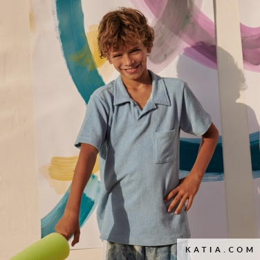 modello di cucito maglietta con collo polo e tasca 17a 5519 katia p