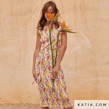 modello di cucito vestito con drappeggio e nodo davanti 27b 5519 katia p