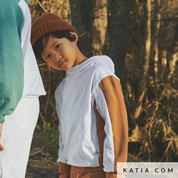 patron de costura sudadera infantil con bolsillos y capucha 17a 5520 katia fh