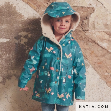 modello di cucito giacca impermeabile con cappuccio e tasche 8b 5524 katia p