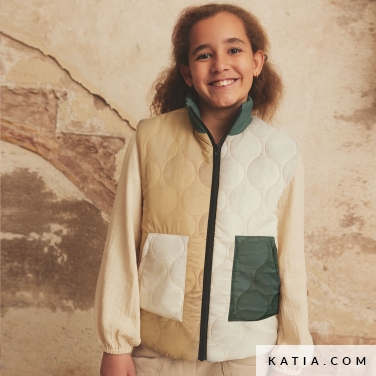 modello di cucito per un gilet trapuntato taglia bambino 12b 5524 katia p