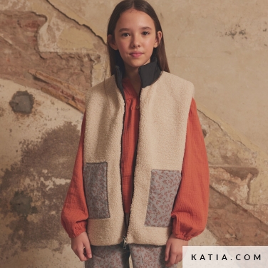 modello di cucito per un gilet trapuntato taglia bambino 12c 5524 katia p