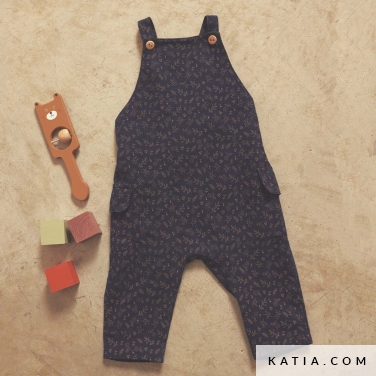 modello di cucito salopette da neonato a bretelle incrociate 5b 5524 katia p