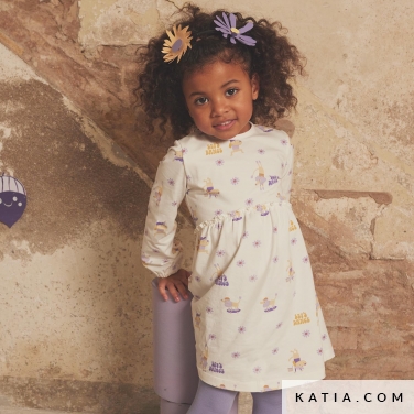 modello di cucito vestito da bambina con gonna arricciata 9b 5524 katia p