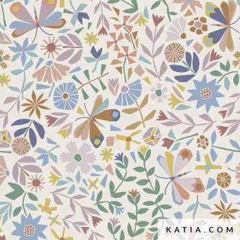 baumwoll popeline poplin mosaic butterflies 2001 203 katia fh