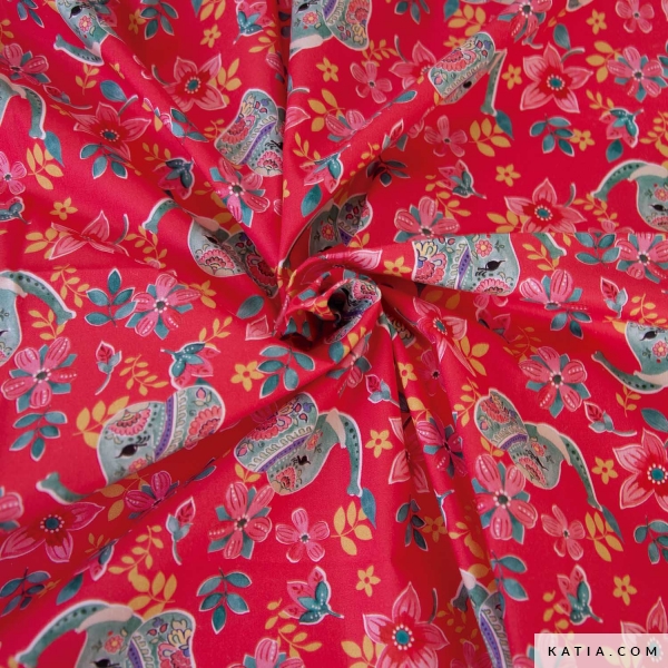 indian elephants printed poplin fabric 2001 225 01 katia n