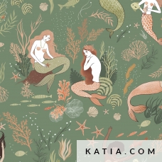tessuto popeline in cotone poplin coral mermaids 2001 195 katia p