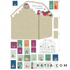 stoff panel canvas slim noel dogs calendar 2032 8 katia p