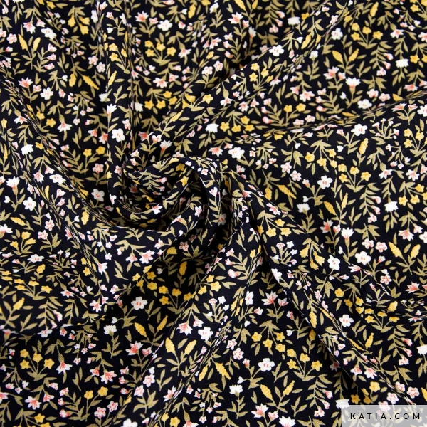 tissu noir fleuri en viscose 2145 6 01 katia n