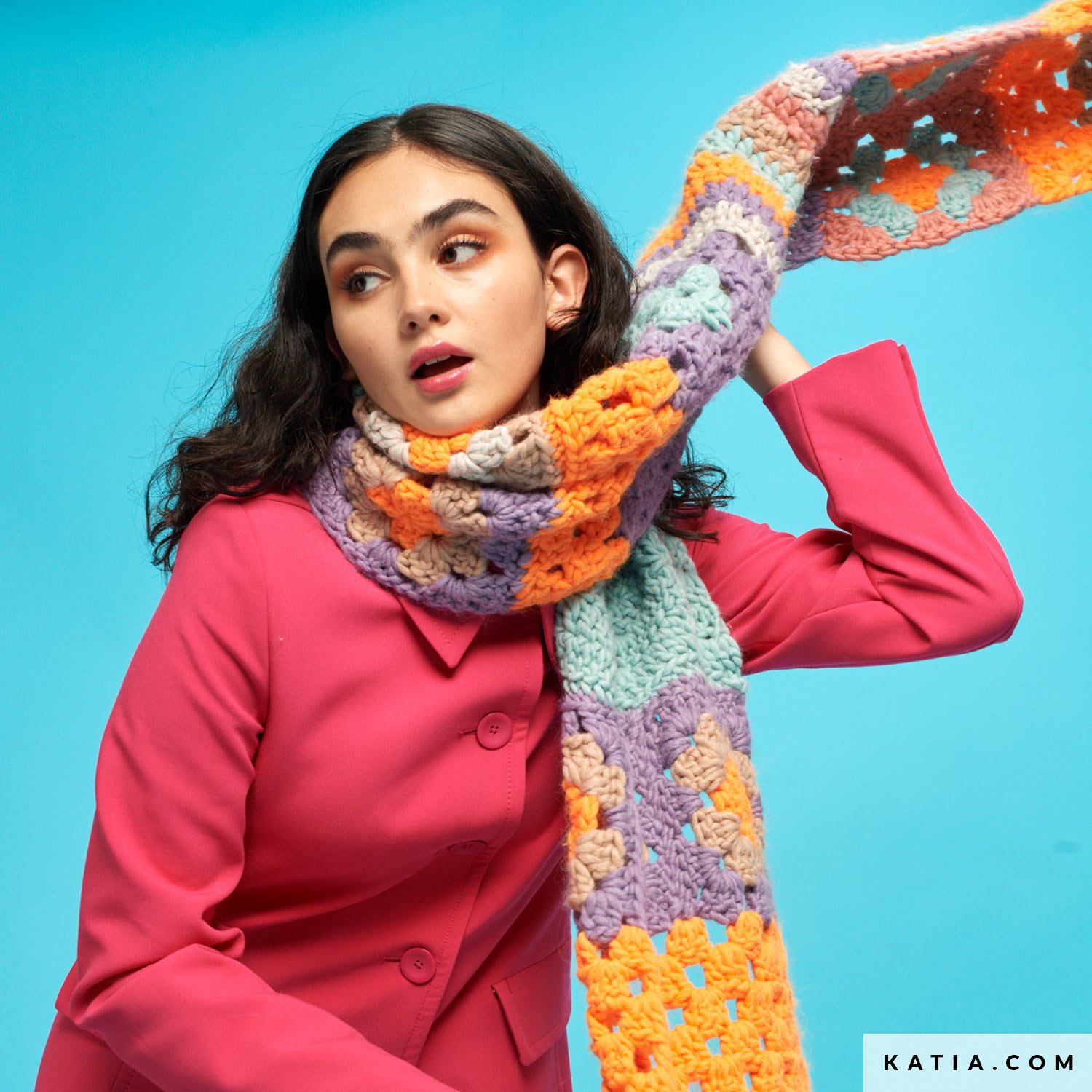 Wow! Kit Gen Granny crochet maxi scarf O/S