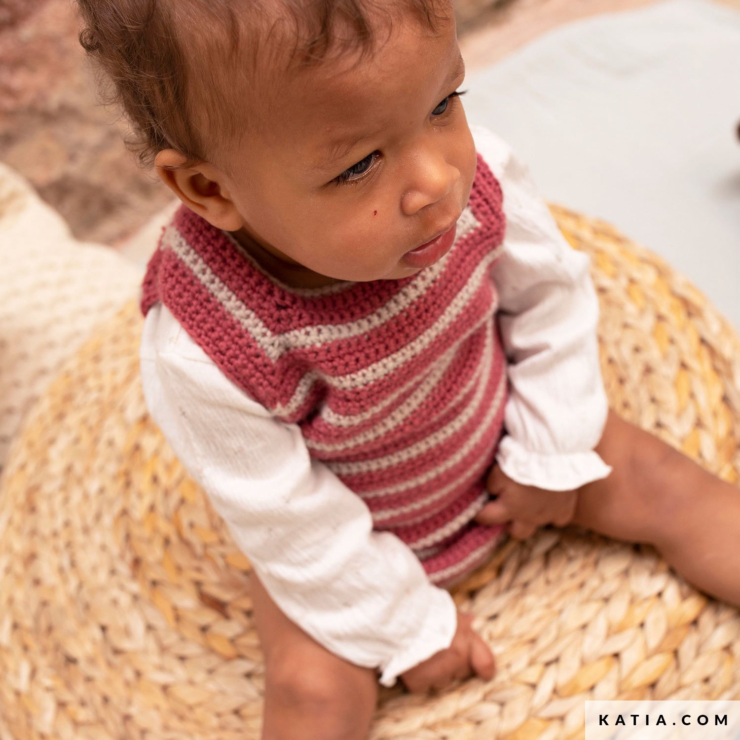 Striped crochet romper kit by Ameskeria 3M