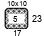 Cuadrado de 10 x 10. Es el número de puntos y vueltas necesarios para calcular los cms. de una prenda