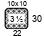 Vierkant van 10 x 10 Dit is het aantal steken en rijen dat nodig is om de afmetingen van een kledingstuk te berekenen.