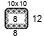 Vierkant van 10 x 10. Dit is het benodigd aantal steken en naalden voor het berekenen van de cm. van een werkstuk.