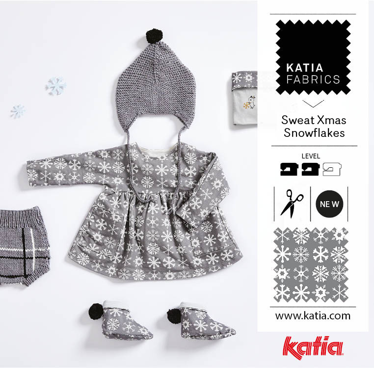 Stoffe-und-Garne-kombinieren-Stricken-Nähen-Baby-Kleid-Mütze