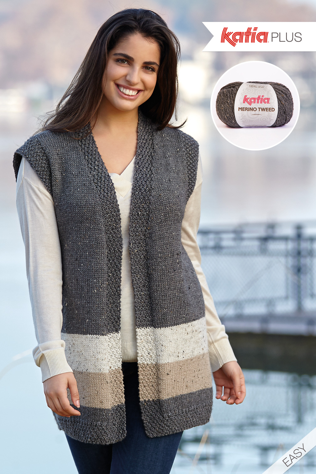 Katia Plus knit patterns for sizes 16 to 26