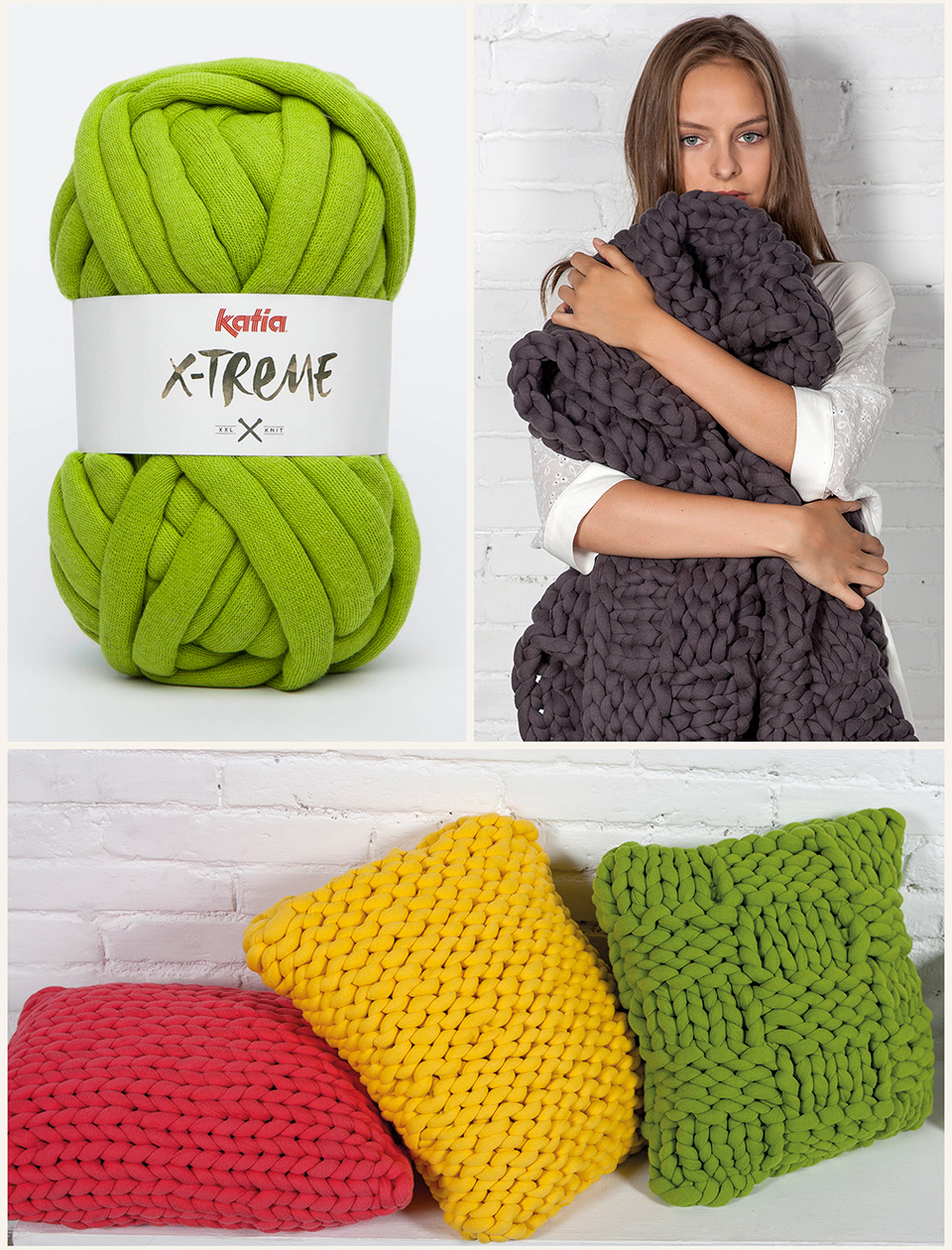 XXL Donut Knit big with Katia XTreme. It's giant, soft and spongy!
