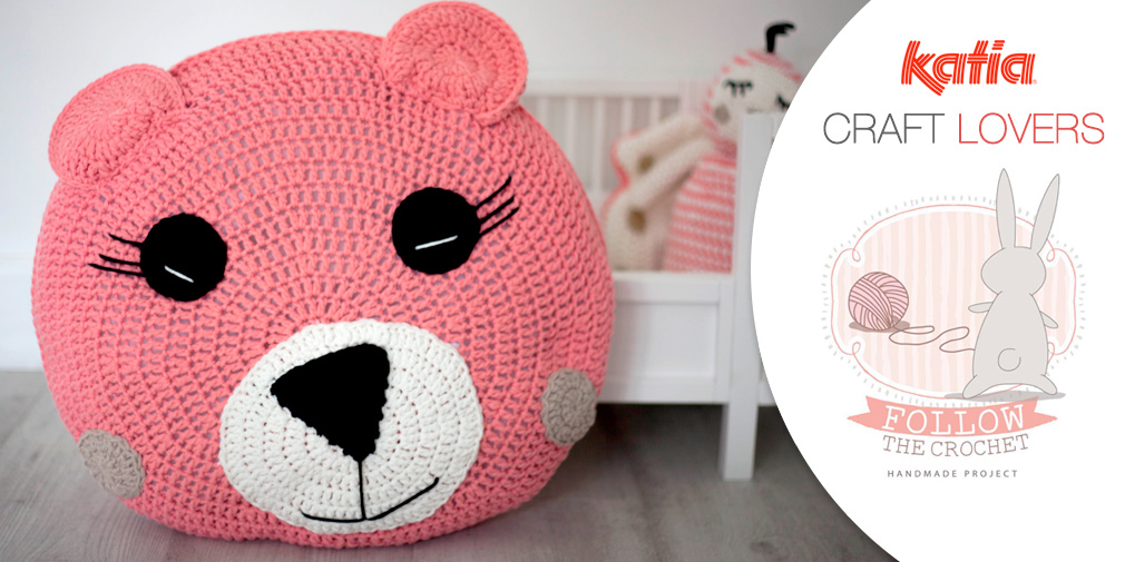 crochet bear pillow