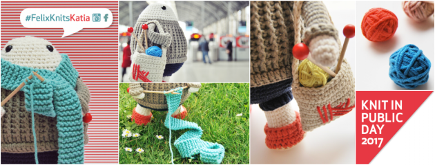 Knit in public with Felix