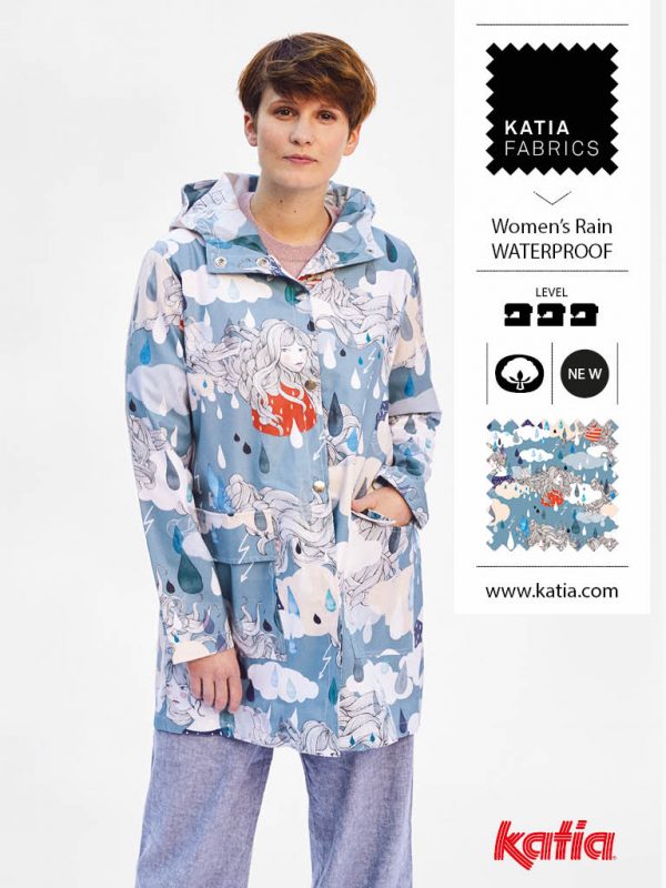 womens patterned raincoat