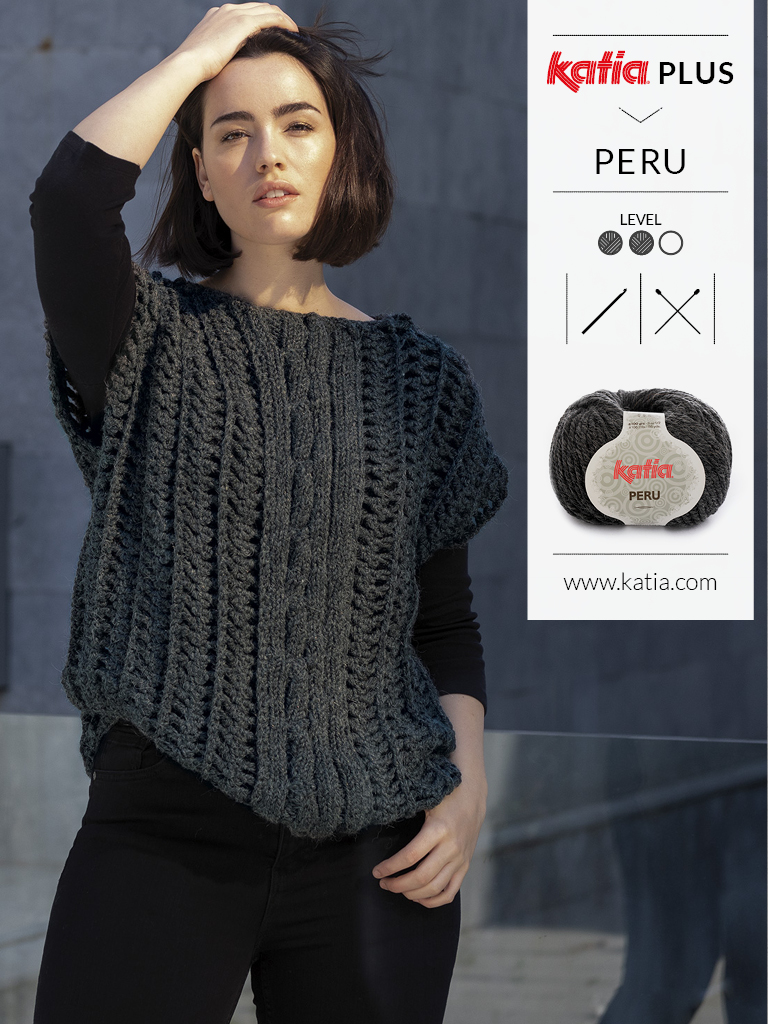 Katia Plus patterns for knitting XL, XXL and XXXL size garments